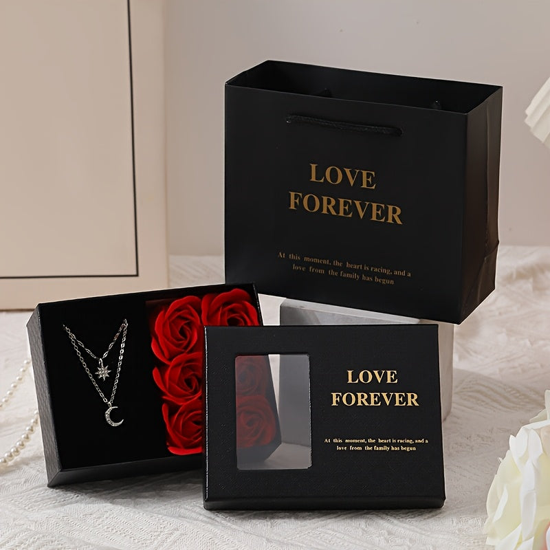 Coffret Bijoux Rose Éternelle – Cadeau Saint-Valentin qui Fait Briller les Yeux